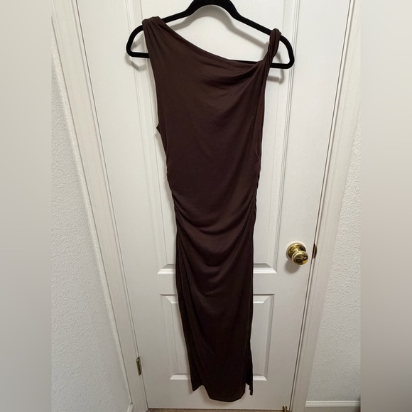 True & Co. Dresses & Skirts - True & Co. Chocolate One-Shoulder Dress